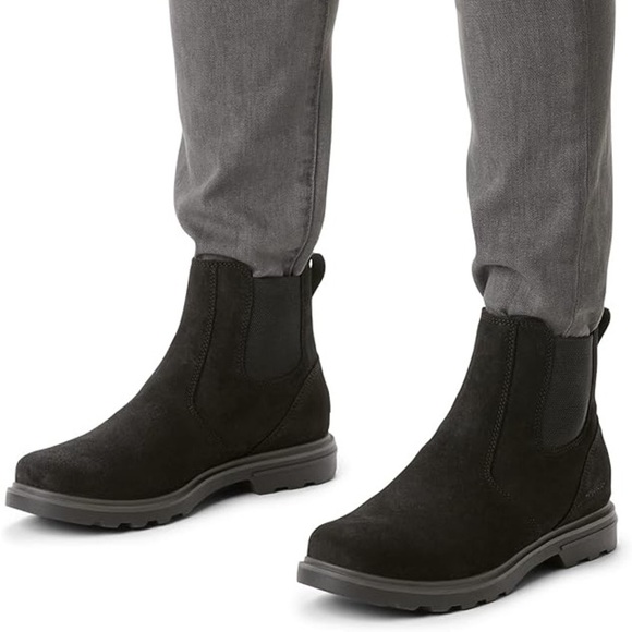 Sorel Men’s Carson Chelsea Waterproof Suede Boot in Black Jet Size 9.5 - Picture 1 of 16
